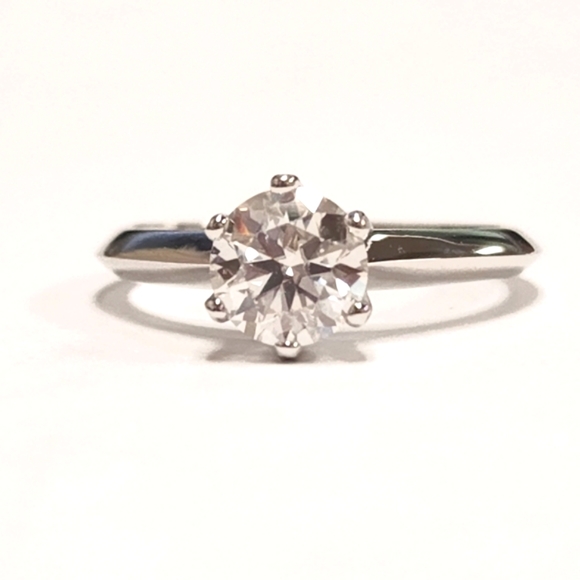 1 Carat Certified Moissanite Solitaire 925 Silver Ring - Picture 1 of 4